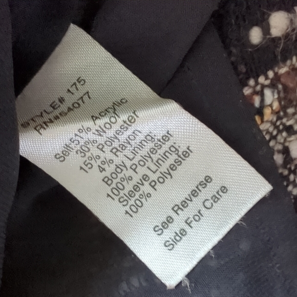 Cabi Style 175 Paris Tweed Blazer Jacket 3/4 Sleeves 3 Buttons Mid Length Size S - Picture 6 of 9